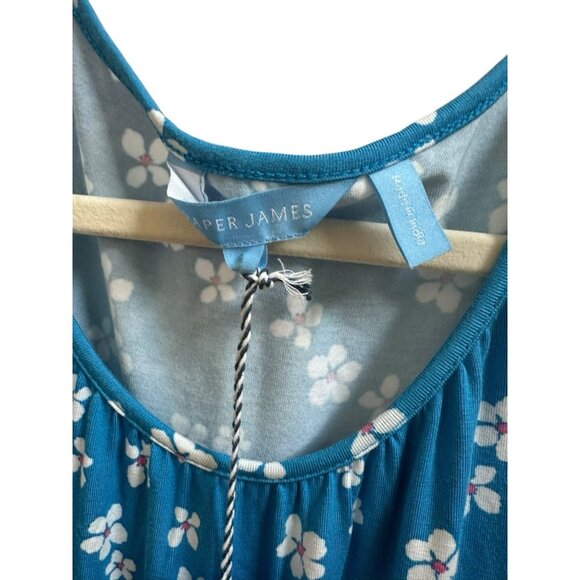 Draper James Faith Flutter Sleeve Dress Smocked Waist Blue Ditsy Floral Sz L NEW - Picture 5 of 9